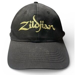 Zildjian Cymbal Black Gold Logo Embroidered SnapBack Hat Baseball Cap Adjustable